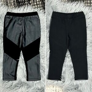Kinderkind Black Faux Leather Pull On Leggings Girls‎ Size 2T NEW